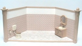 Puppenzimmer, tapeziert, Tapete2